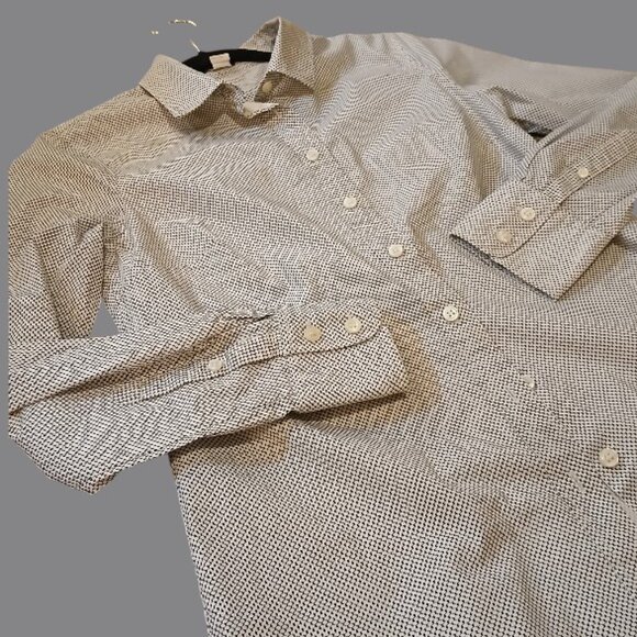 J. CREW Black/White Geometric Button-Down Shirt XS - Picture 2 of 8